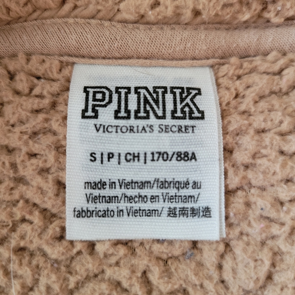 Victoria Secret Sz S Tan Sherpa 1/4 Zip Sweatshirt - Picture 10 of 10